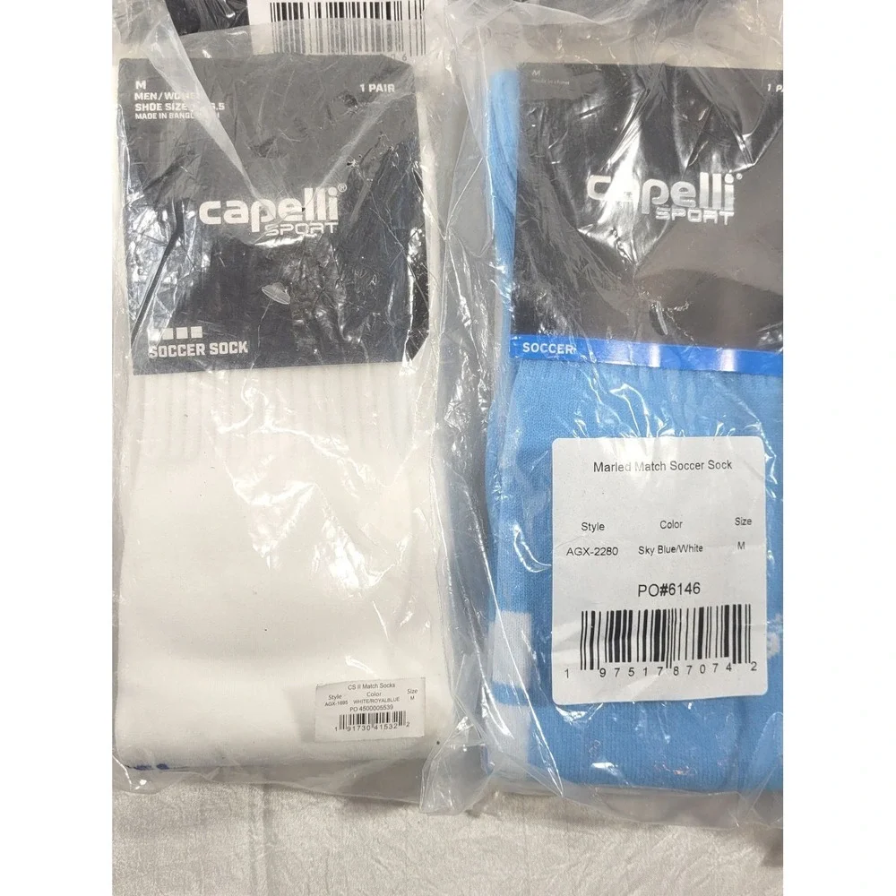 LOT: 10 Pairs Capelli Sport Soccer Socks - Marled & 4-Cube - Unisex Size Medium